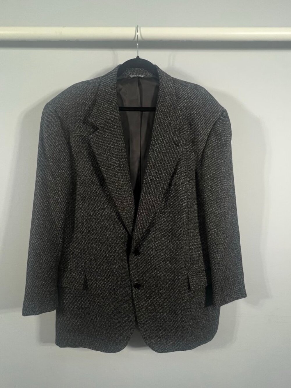 Zanella Jacket Mens 100% Wool Sport Coat Blazer Two Button Tweed 46 R Italian